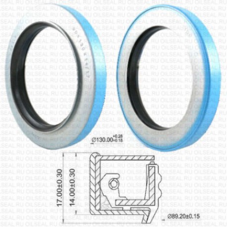 Сальник кассетный 90x130x17 AXLE NBR SOG